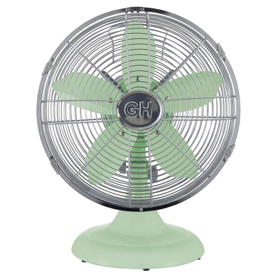 Good Housekeeping All-Metal Oscillating Retro Desk Fan, 12", Green (Open Box) - VMInnovations