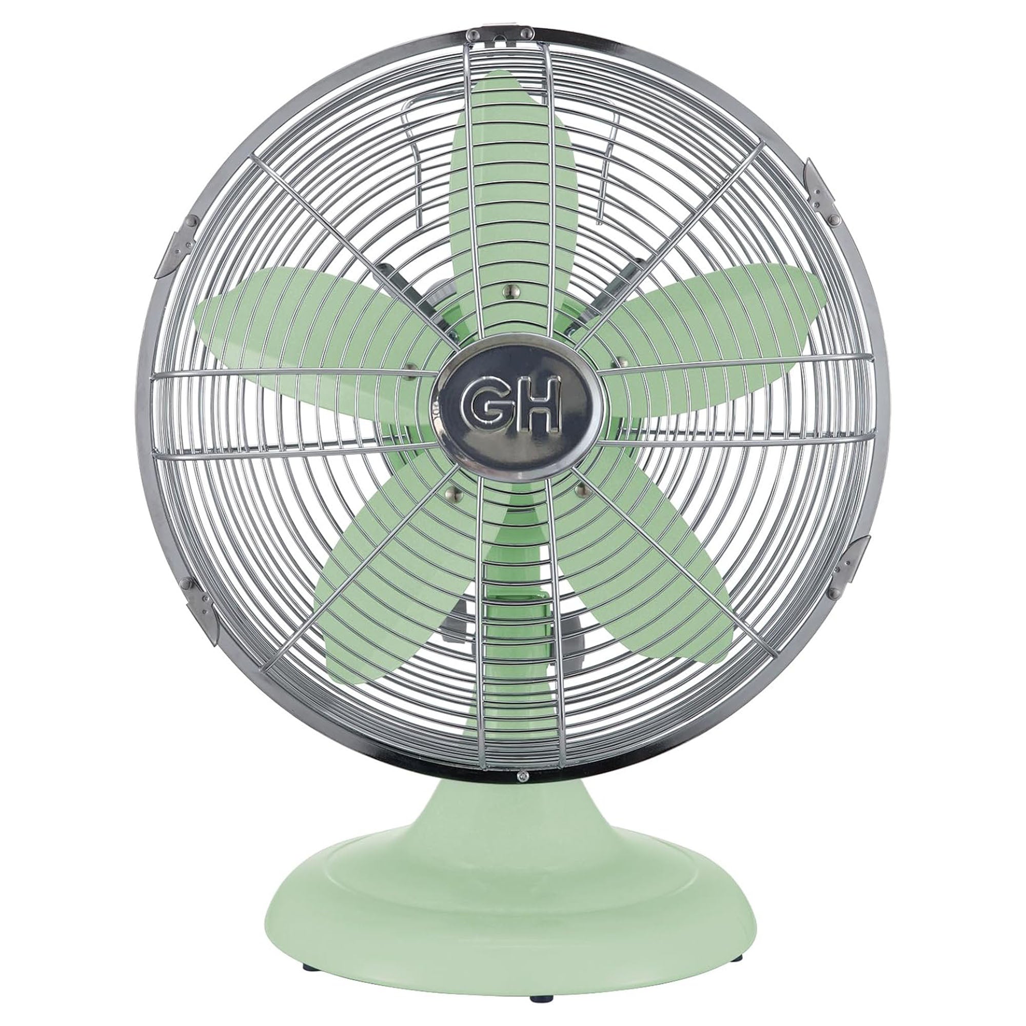 Good Housekeeping All-Metal Oscillating Retro Desk Table Fan, 12 Inch, Green - VMInnovations