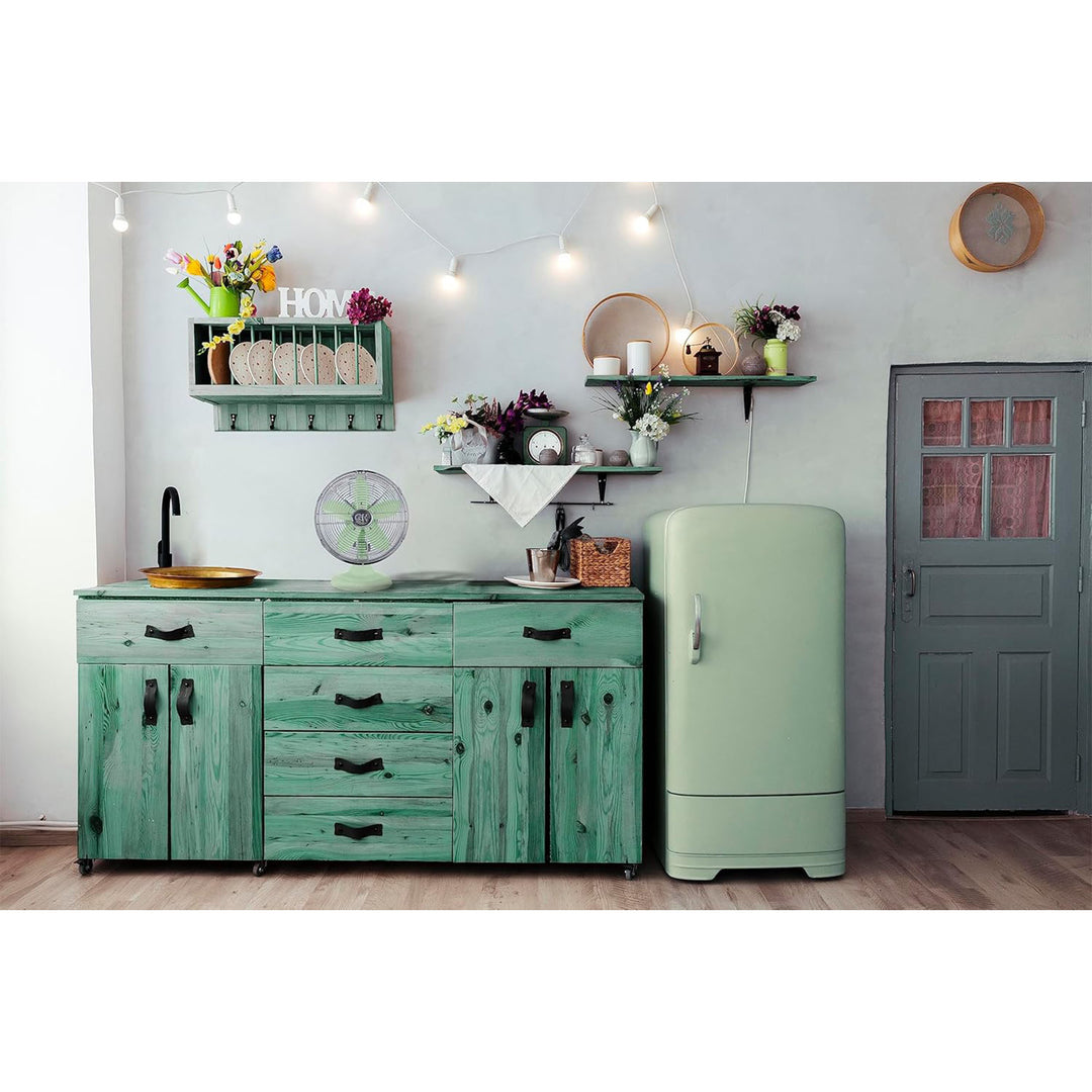 Good Housekeeping All-Metal Oscillating Retro Desk Table Fan, 12 Inch, Green