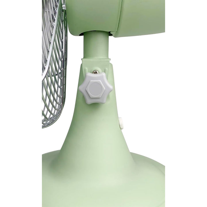 Good Housekeeping All-Metal Oscillating Retro Desk Table Fan, 12 Inch, Green