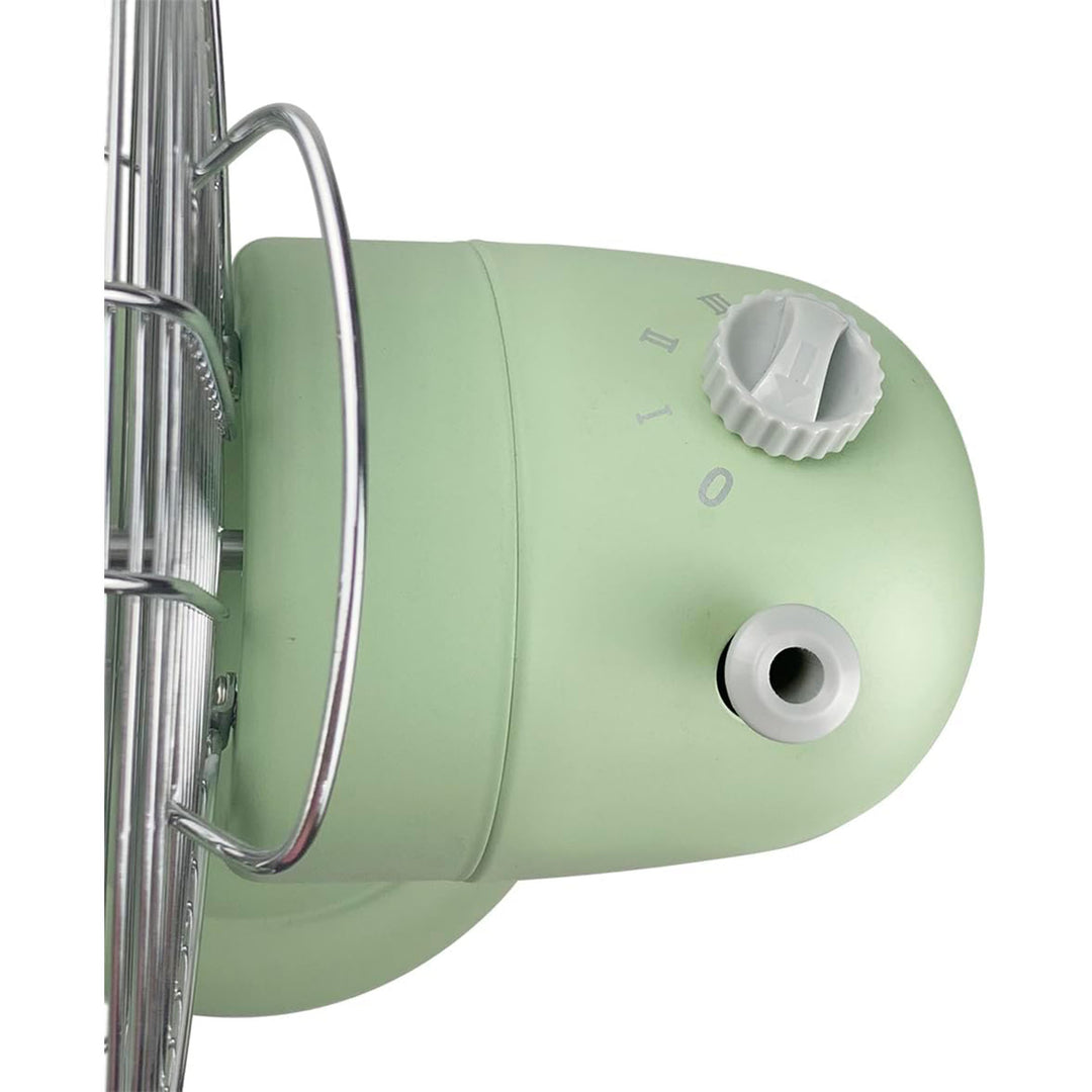 Good Housekeeping All-Metal Oscillating Retro Desk Table Fan, 12 Inch, Green