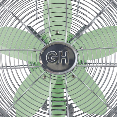 Good Housekeeping All-Metal Oscillating Retro Desk Table Fan, 12 Inch, Green - VMInnovations