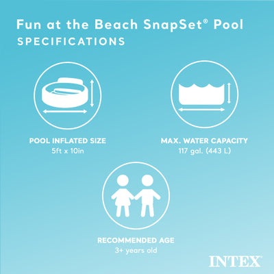 INTEX Beach Days Snapset Instant Kids Childrens Swimming Pool (Open Box)