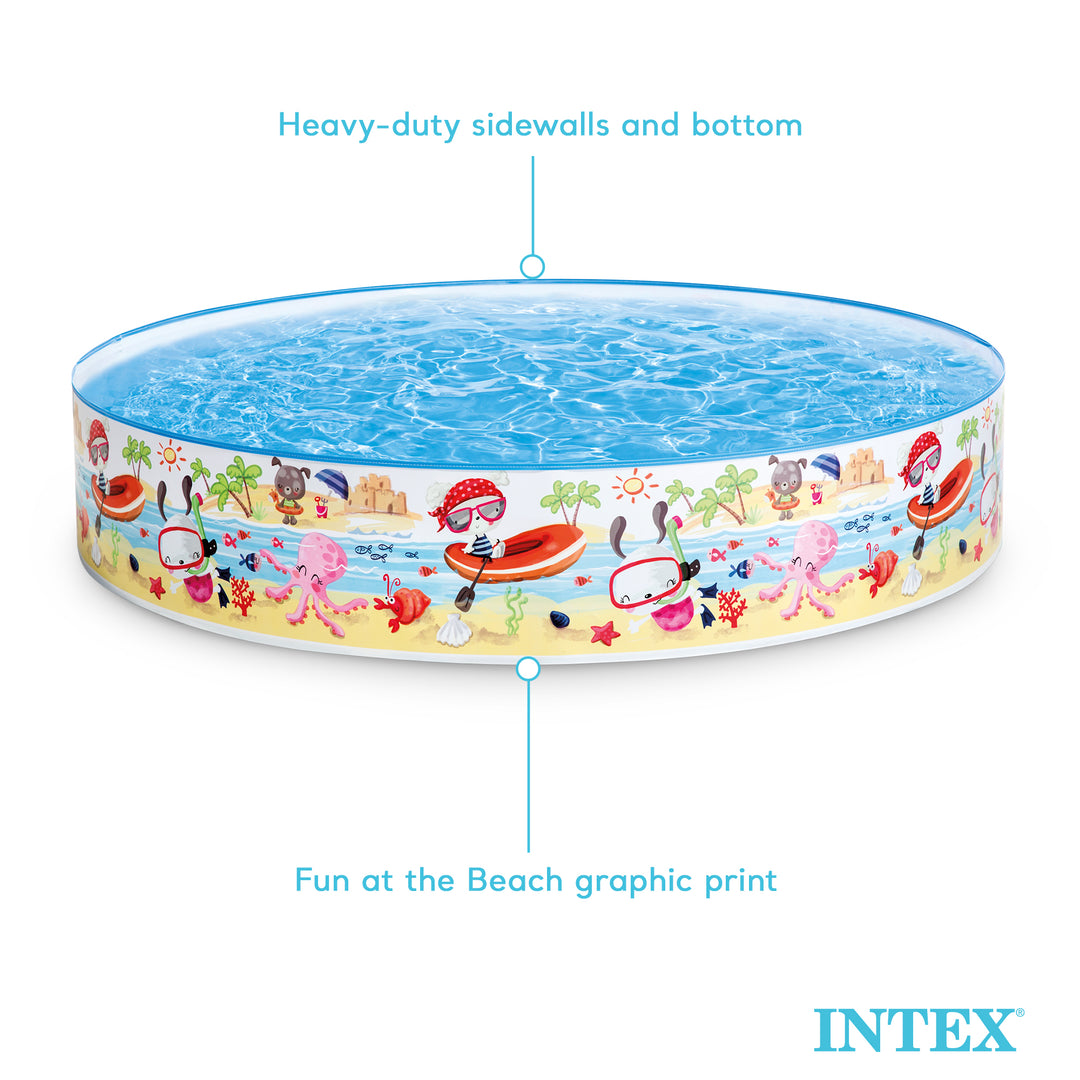 INTEX Beach Days Snapset Instant Kids Childrens Swimming Pool (Open Box) - VMInnovations
