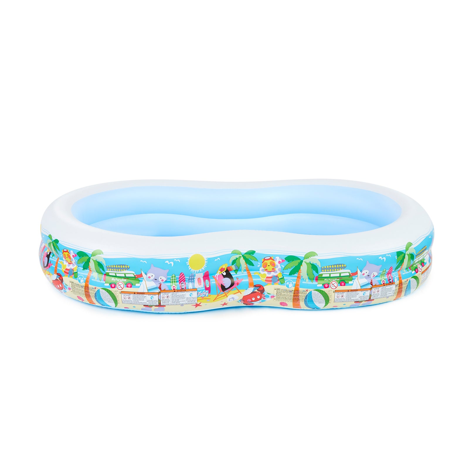 Intex 8.5ft x 5.25ft x 18in Swim Center Paradise Seaside Inflatable Kiddie Pool - VMInnovations