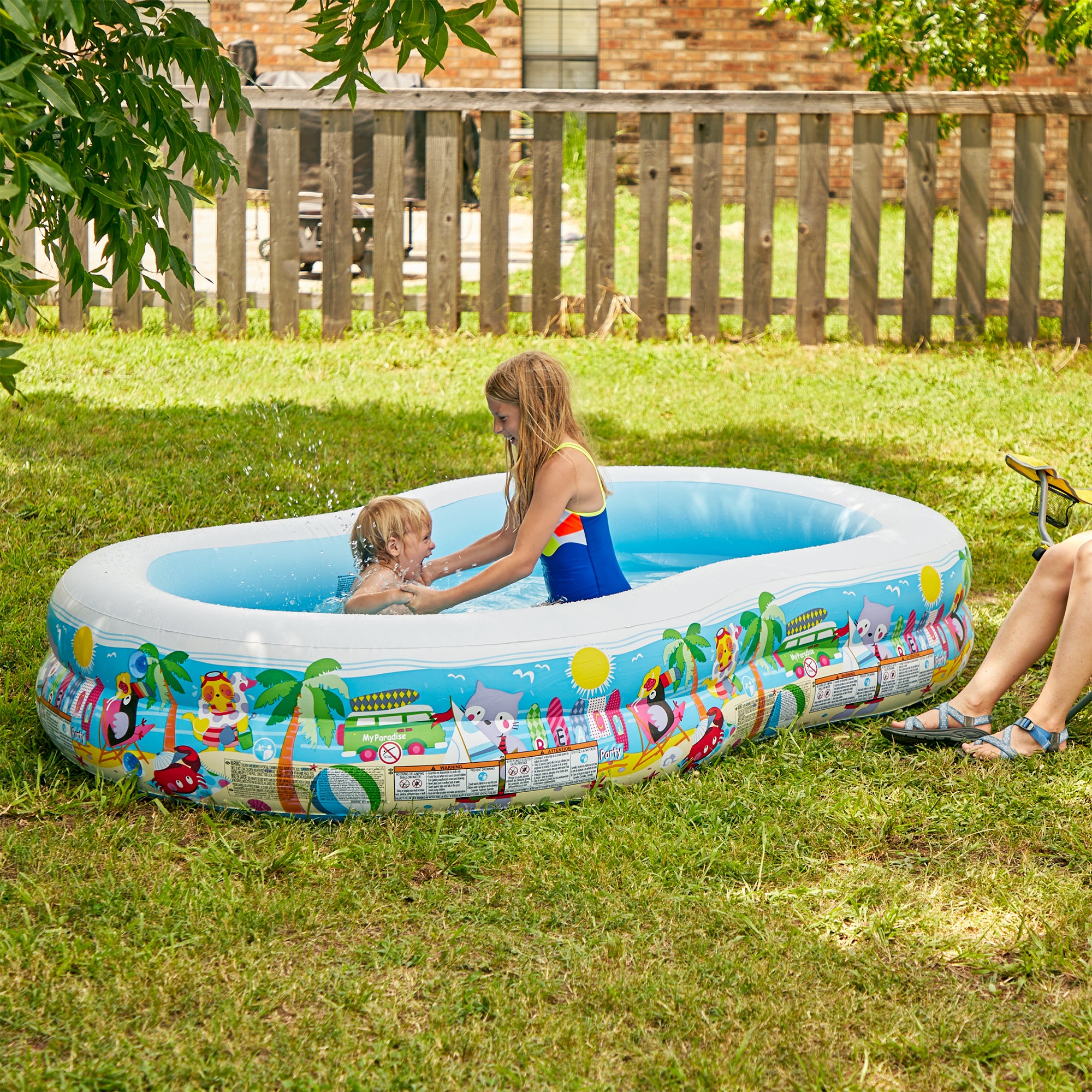 Intex Swim Center Inflatable Paradise Seaside Kids Swimming Pool 56490EP (Used) - VMInnovations