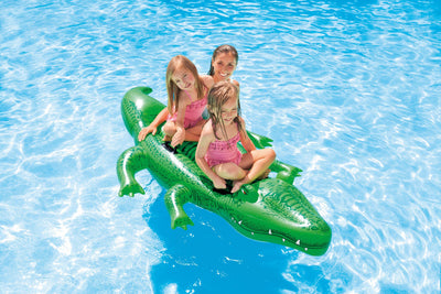 INTEX Friendly Gator Giant Inflatable Swimming Pool Ride-On Raft (Open Box)