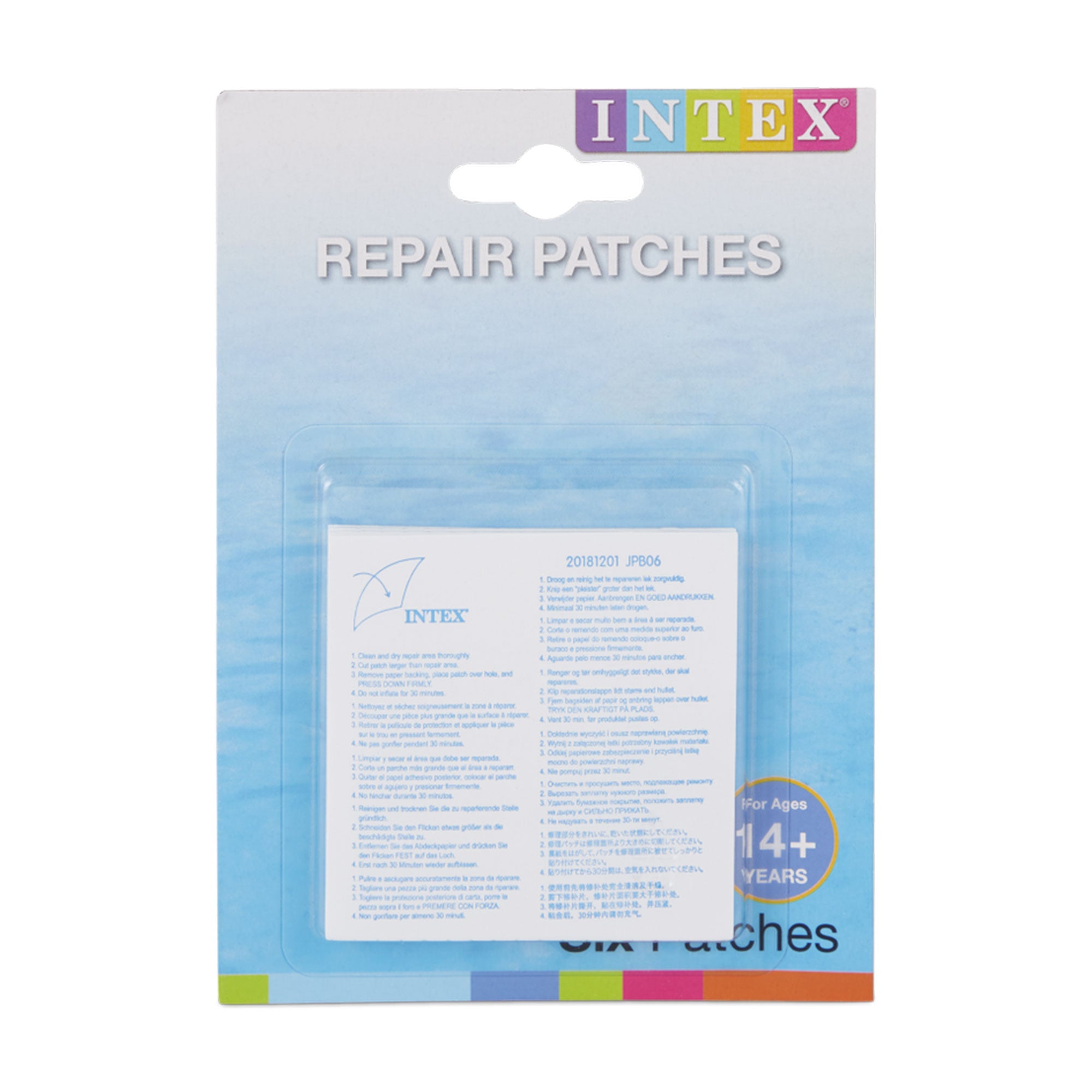 INTEX Wet Set Adhesive Vinyl Plastic Swimming Pool Tube Repair Patch 6 Pack Kit