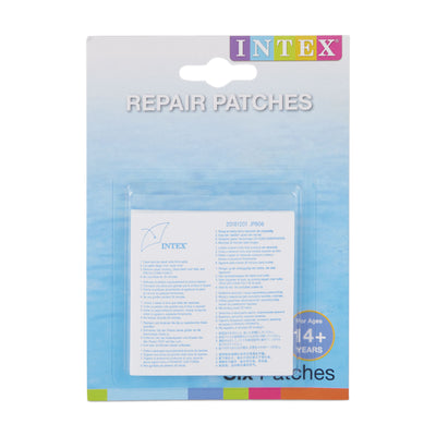 INTEX Wet Set Adhesive Vinyl Plastic Swimming Pool Tube Repair Patch 6 Pack Kit
