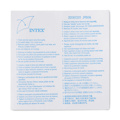 INTEX Wet Set Adhesive Vinyl Plastic Swimming Pool Tube Repair Patch 6 Pack Kit