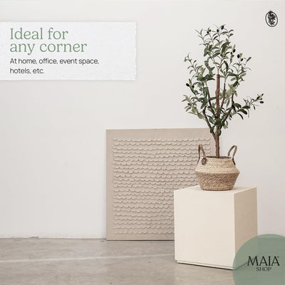 Maia Shop Olive Tree 3.5' Faux Plant Fake Silk Tree w/Realistic Leaves(Open Box) - VMInnovations