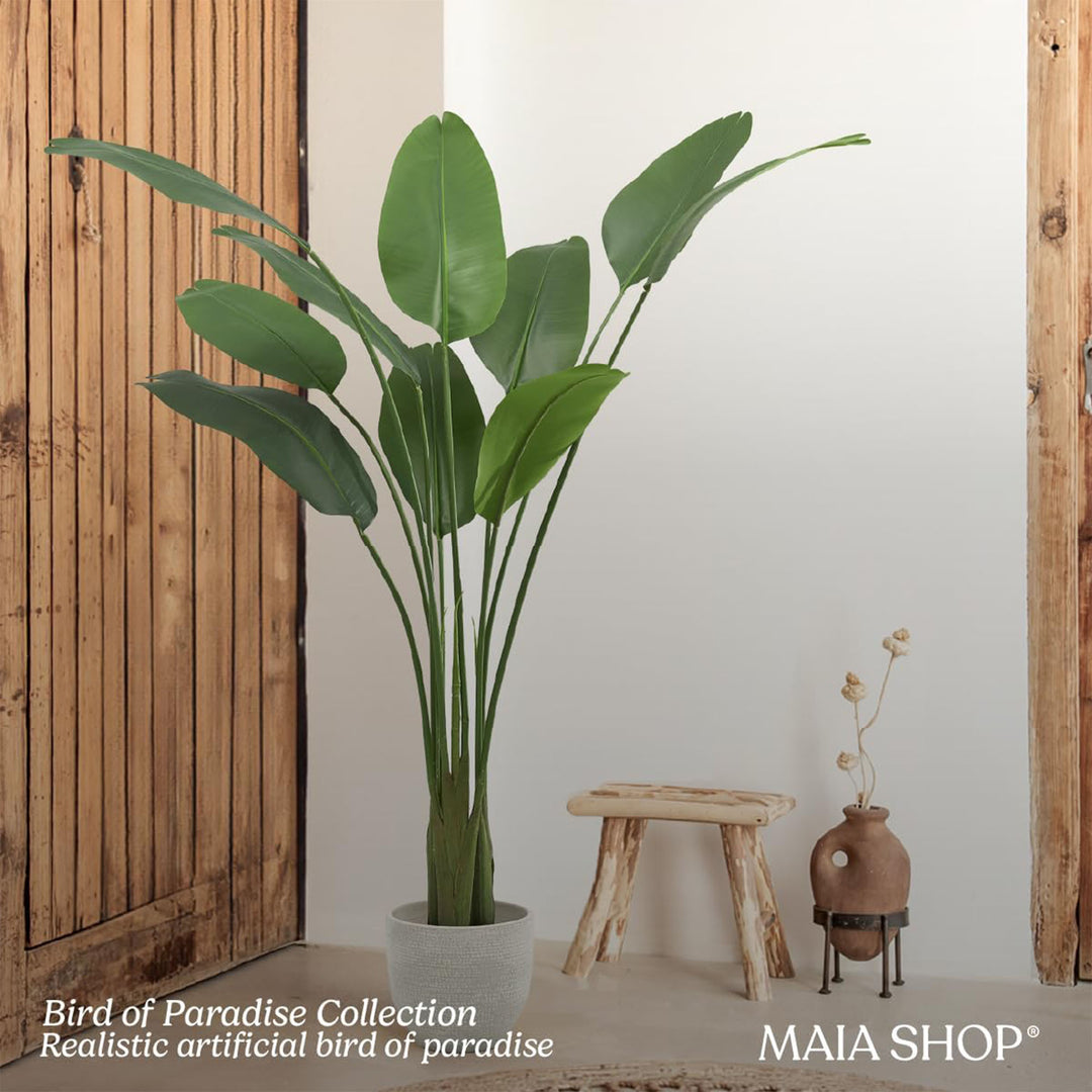 Maia Shop Bird of Paradise 6 Ft Faux Plant, Fake Silk Tree with Realistic Leaves