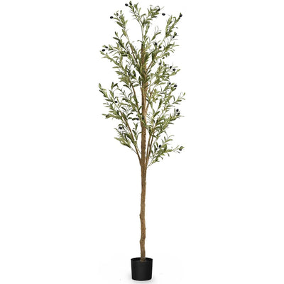 Maia Shop Olive Tree 7 Foot Faux Plant, Fake Silk Tree with Leaves (Open Box) - VMInnovations
