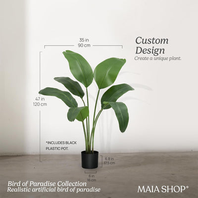 Maia Shop 4 Ft Faux Plant, Fake Silk Tree with Realistic Leaves(Open Box) - VMInnovations