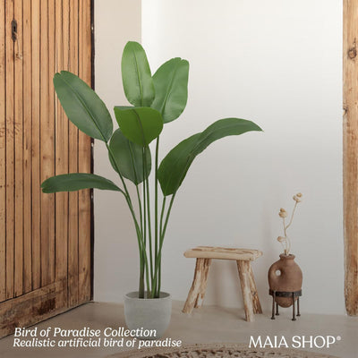 Maia Shop Bird of Paradise 5 Ft Faux Plant, Fake Silk Tree with Realistic Leaves - VMInnovations