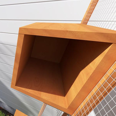 COZIWOW Outdoor Cat Catio w/ Window Access, Weatherproof Wood Enclosure, Orange - VMInnovations