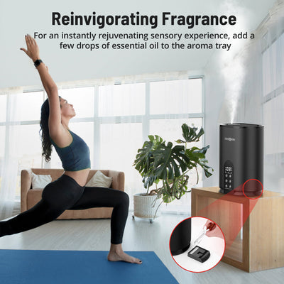 PARIS RHÔNE Cool Mist Ultrasonic Humidifier, 4L w/Humidstat, Black (Open Box) - VMInnovations