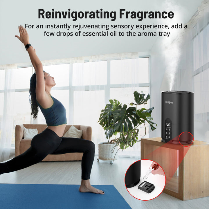 PARIS RHÔNE Cool Mist Ultrasonic Humidifier, 4L w/Humidstat, Black (Open Box) - VMInnovations