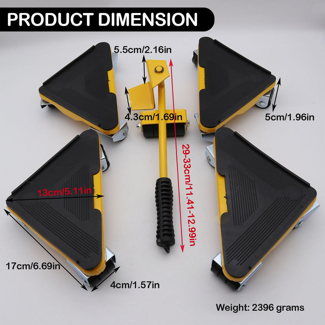 5 Piece Heavy Duty Transporter Set with Smart Moving Method and Wheels