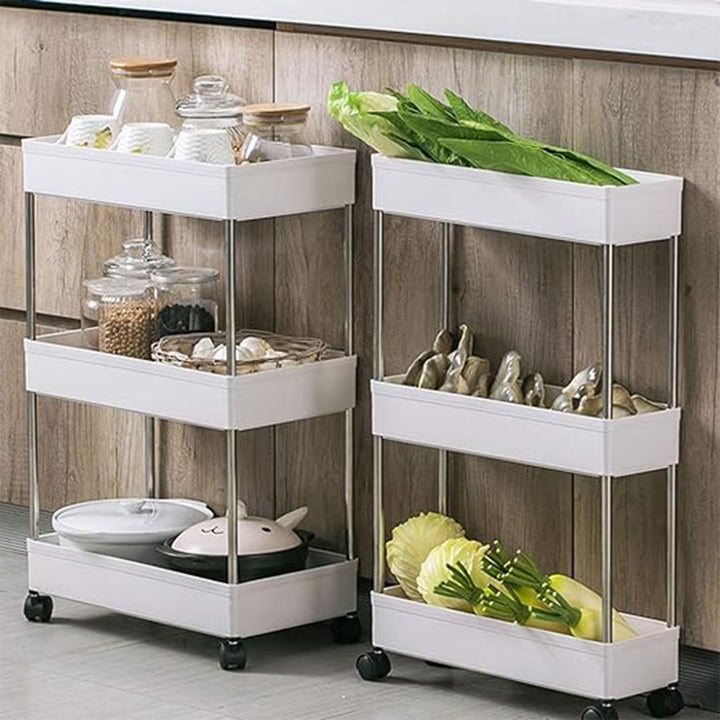 ATHOME 3-Tier Rolling Storage Cart with Open Design for Ventilated Organization