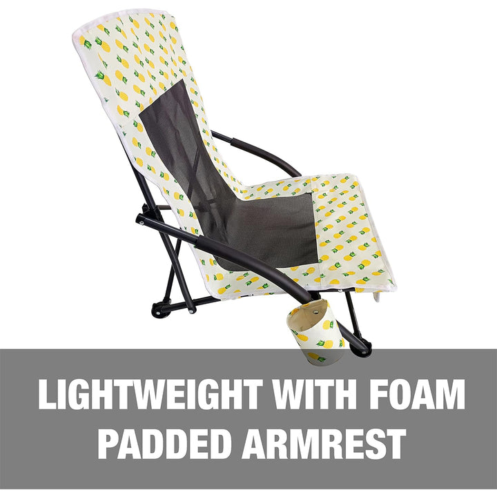 Bliss Hammocks Portable Collapsible Beach Lounge Chair with Cup Holder(Open Box) - VMInnovations