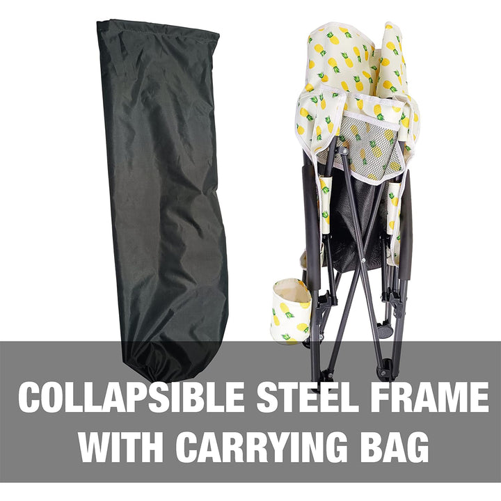 Bliss Hammocks Portable Collapsible Beach Lounge Chair with Cup Holder(Open Box) - VMInnovations