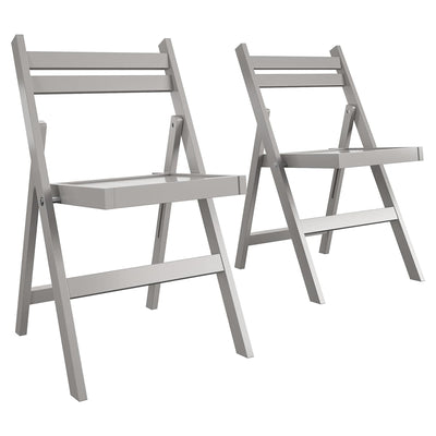 Cosco 2-Pack XL Folding Chairs, Slat Back, Indoor Dining or Extra Seating, Gray - VMInnovations