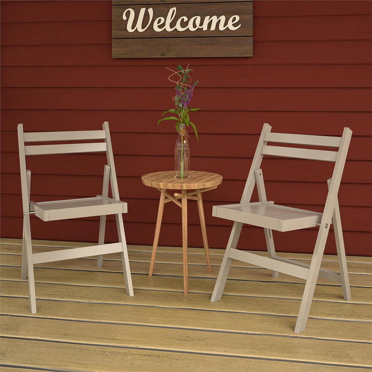 Cosco 2-Pack XL Folding Chairs, Slat Back, Indoor Dining or Extra Seating, Gray - VMInnovations