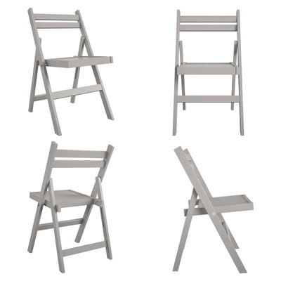 Cosco 2-Pack XL Folding Chairs, Slat Back, Indoor Dining or Extra Seating, Gray - VMInnovations