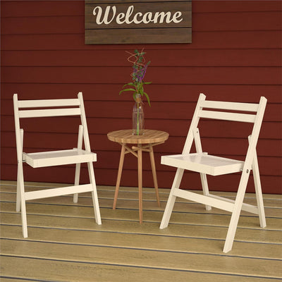 Cosco 2-Pack XL Folding Chairs, Slat Back, Indoor Dining or Extra Seating, White - VMInnovations