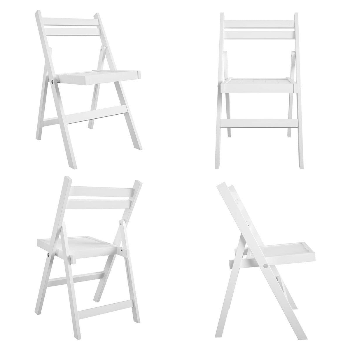 Cosco 2-Pack XL Folding Chairs, Slat Back, Indoor Dining or Extra Seating, White - VMInnovations