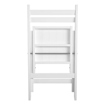 Cosco 2-Pack XL Folding Chairs, Slat Back, Indoor Dining or Extra Seating, White - VMInnovations