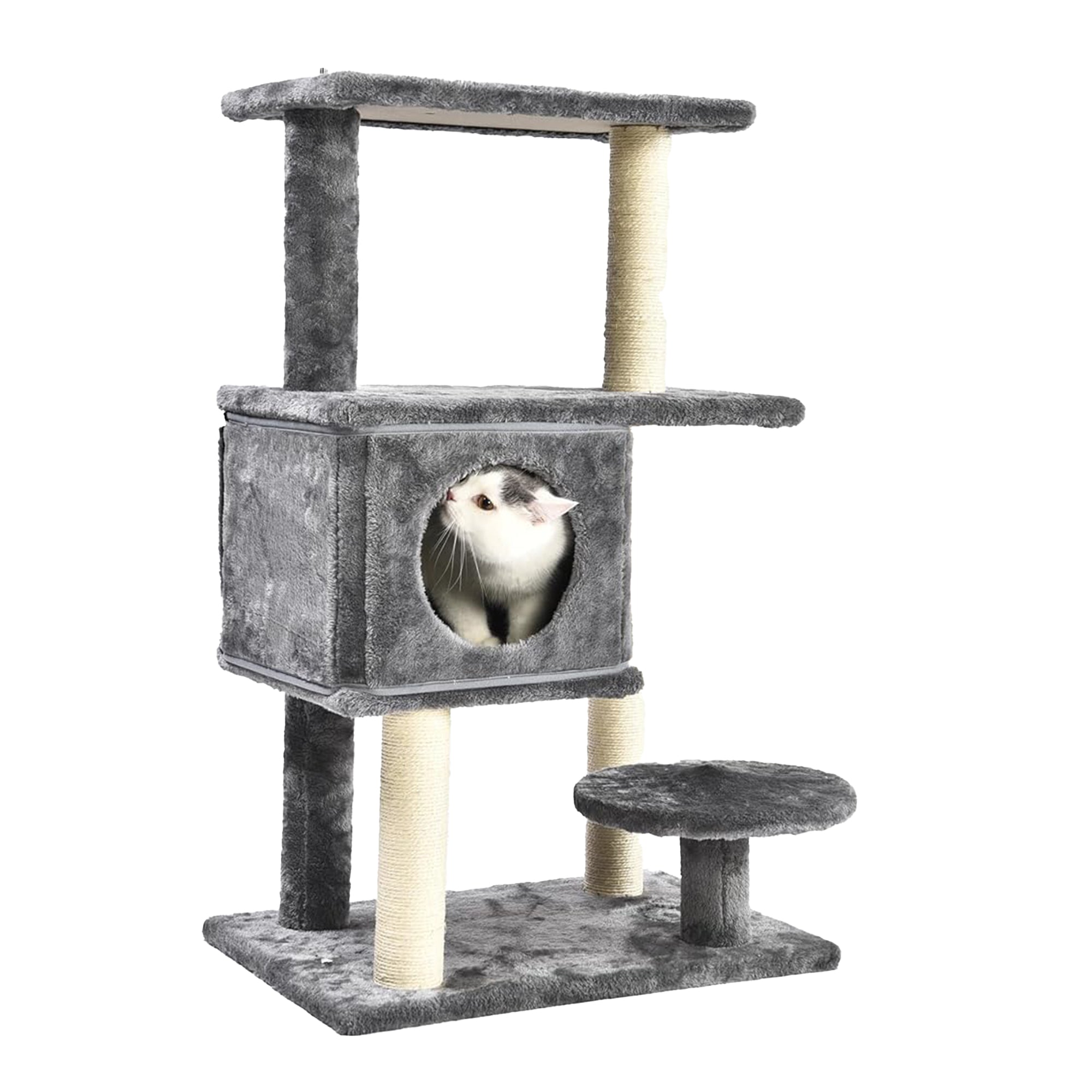 Max & Marlow 3 in 1 Transforming Cat Tree Tower, Scratching Post Design, Gray - VMInnovations