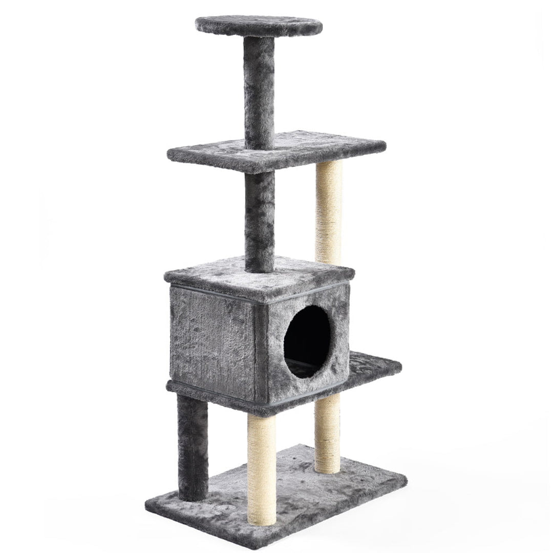 Max & Marlow 3 in 1 Transforming Cat Tree Tower, Scratching Post Design, Gray