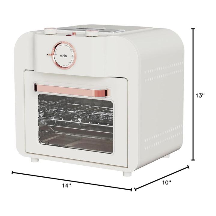 Aria 17 Quart Retro Air Fryer Oven, 4-in-1 Countertop Convection Cooker, White - VMInnovations