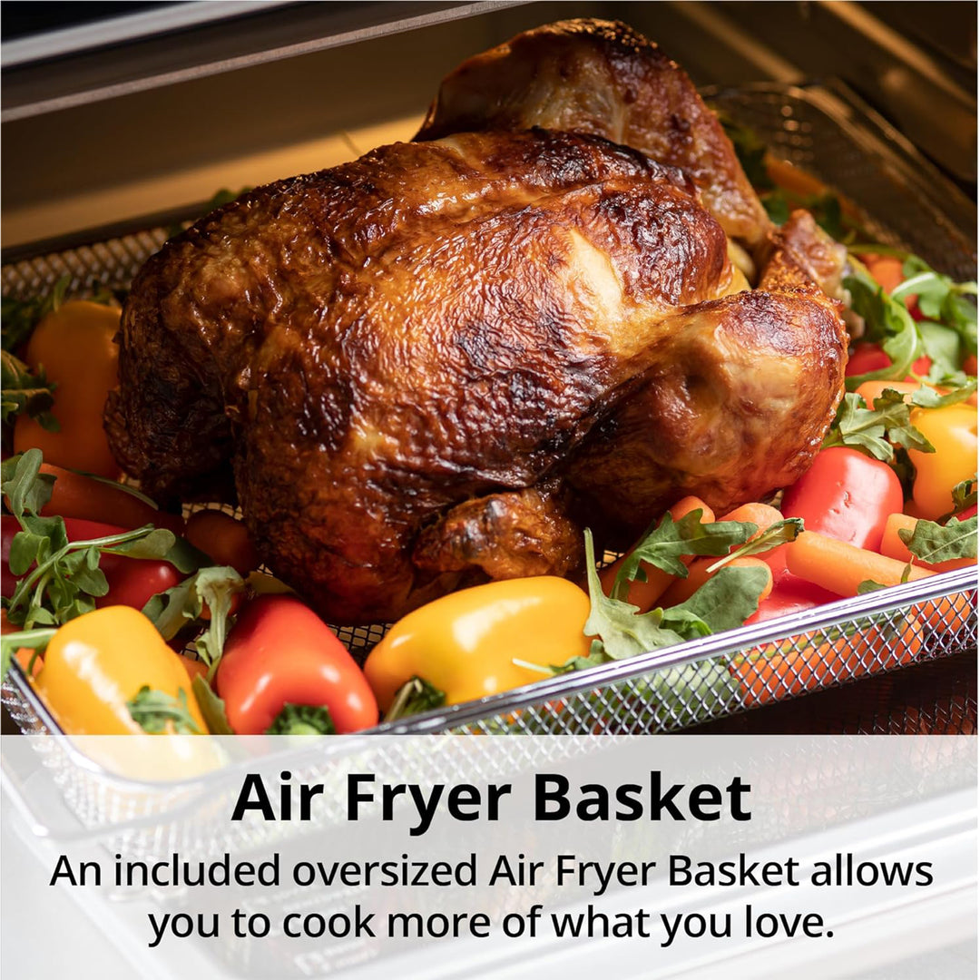 Aria 17 Quart Retro Air Fryer Oven, 4-in-1 Countertop Convection Cooker, White - VMInnovations