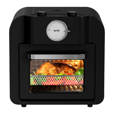 Aria 17 Quart Retro Air Fryer Oven, 4-in-1 Countertop Convection Cooker, Black - VMInnovations
