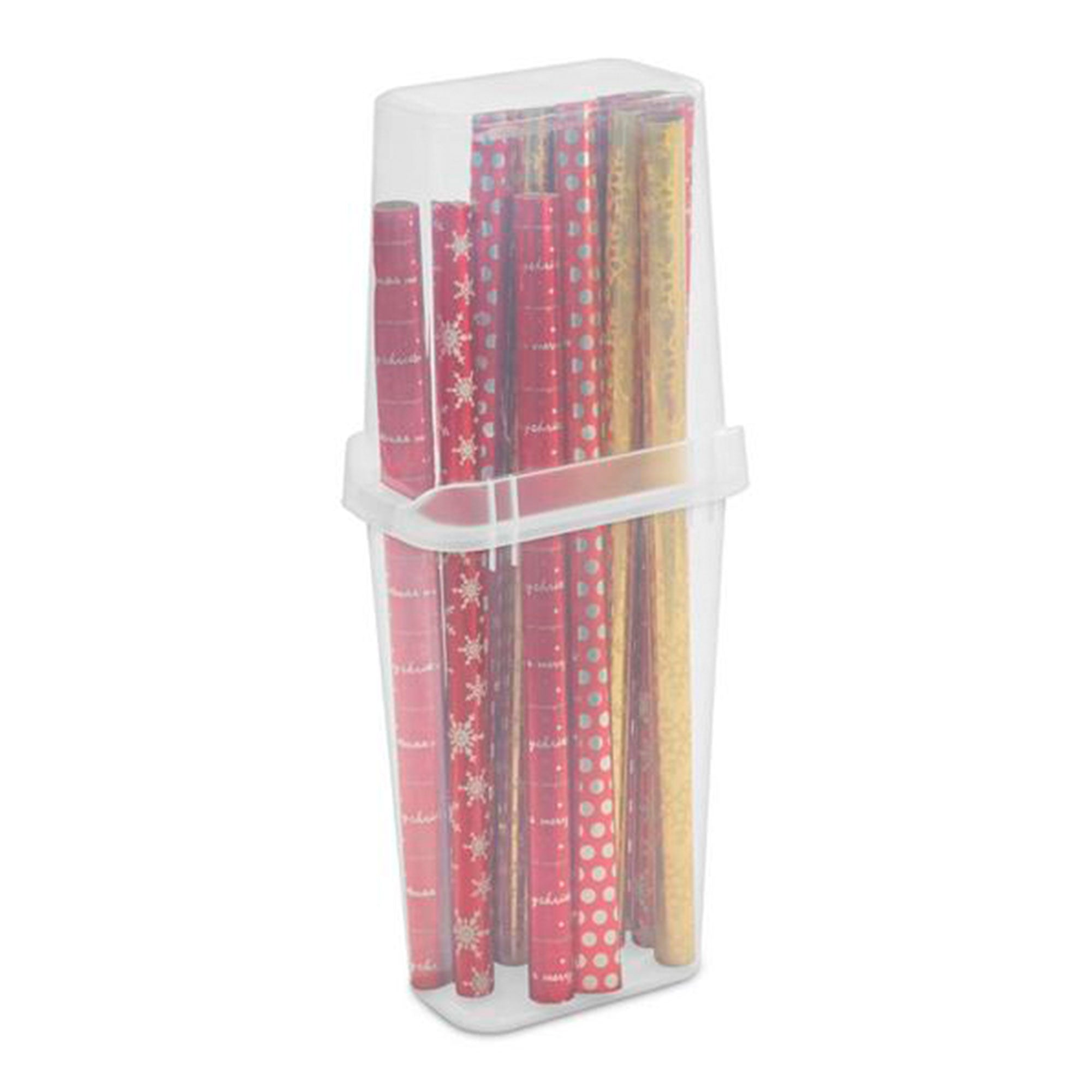 Sterilite 4 Pack Vertical Wrap Storage Box, Holds 25 Rolls, 40" Tall, Clear - VMInnovations