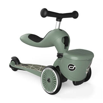Scoot & Ride 2-in-1 Kids Scooter with Basket, Highwaykick 1 Lifestyle, Green - VMInnovations