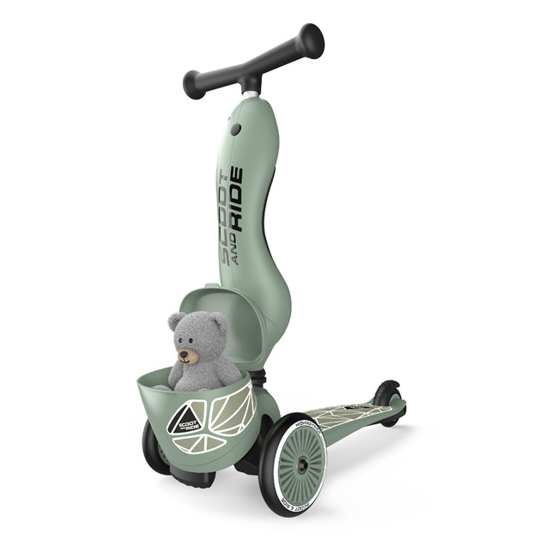 Scoot & Ride 2-in-1 Kids Scooter with Basket, Highwaykick 1 Lifestyle, Green
