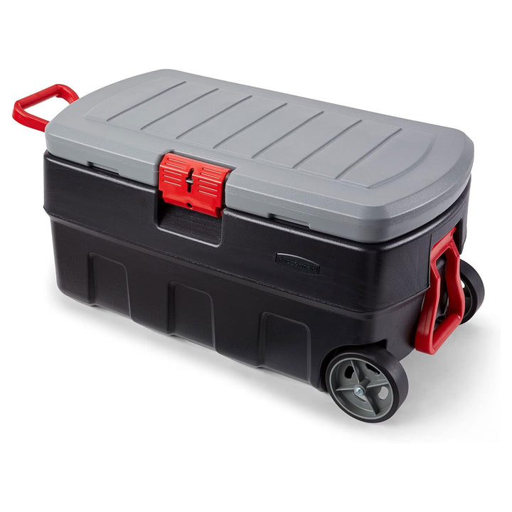 Rubbermaid 35Gal Action Packer Lockable Storage Box Tote with Wheels (Open Box)