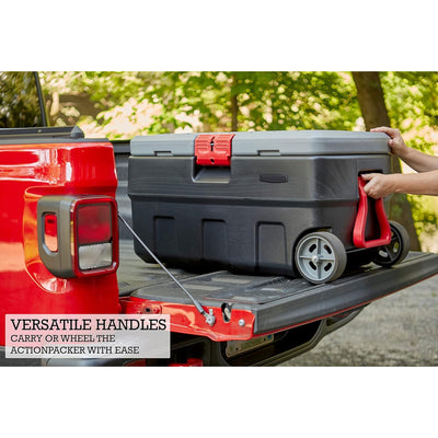Rubbermaid 35 Gal Action Packer Lockable Latch Storage Box Tote w/Wheels (Used) - VMInnovations