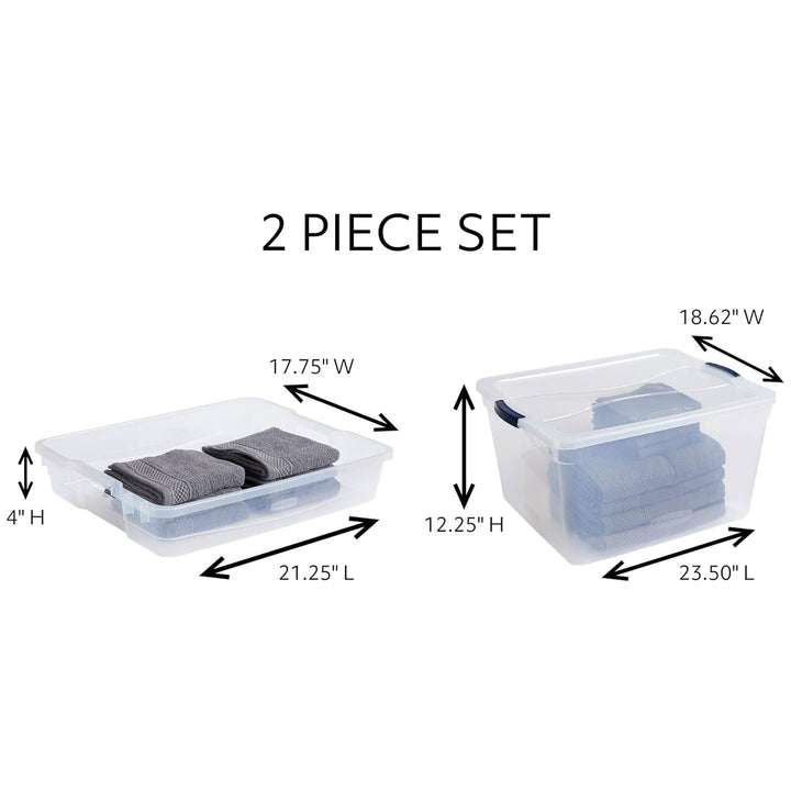 Rubbermaid 4pk 74 Qt Storage Containers w/Lids, Garage & Home, Clear (Open Box)