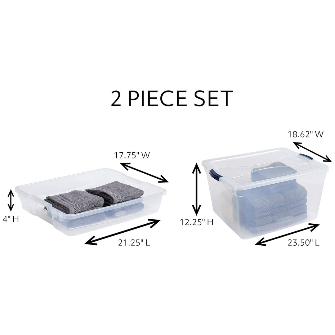 Rubbermaid 4pk 74 Qt Storage Containers w/Lids, Garage & Home, Clear (Open Box)