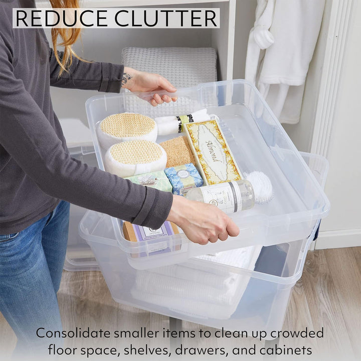 Rubbermaid 4pk 74 Qt Storage Containers w/Lids, Garage & Home, Clear (Open Box)