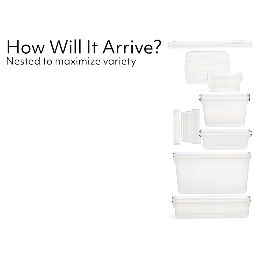 Rubbermaid 16 Pack Plastic Storage Bins with Snap Tight Lids, Clear (Open Box) - VMInnovations