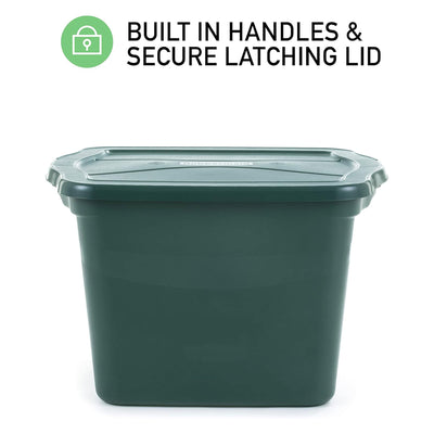 Rubbermaid 6 Pack Plastic Storage Bins & Lids, 18 Gallon Tote Container, Green - VMInnovations