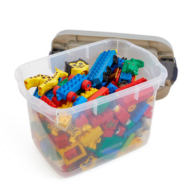 Rubbermaid 6pk Roughneck Clear Storage Containers, Stackable Totes, 19 Qt (Used)