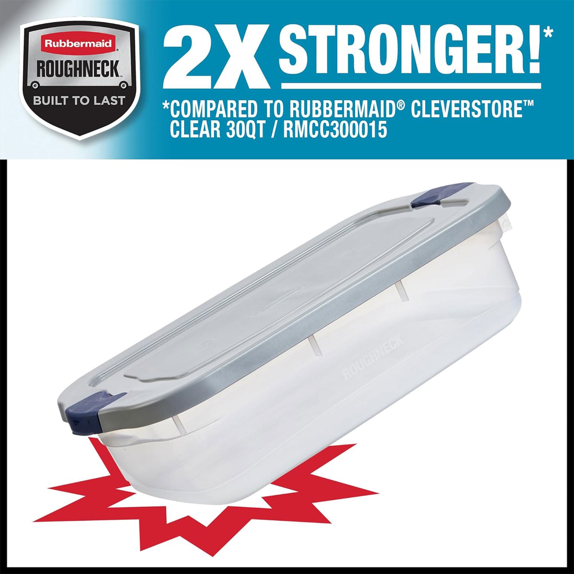 Rubbermaid 6pk Roughneck Storage Containers, Stackable Totes, 31Qt (Open Box) - VMInnovations