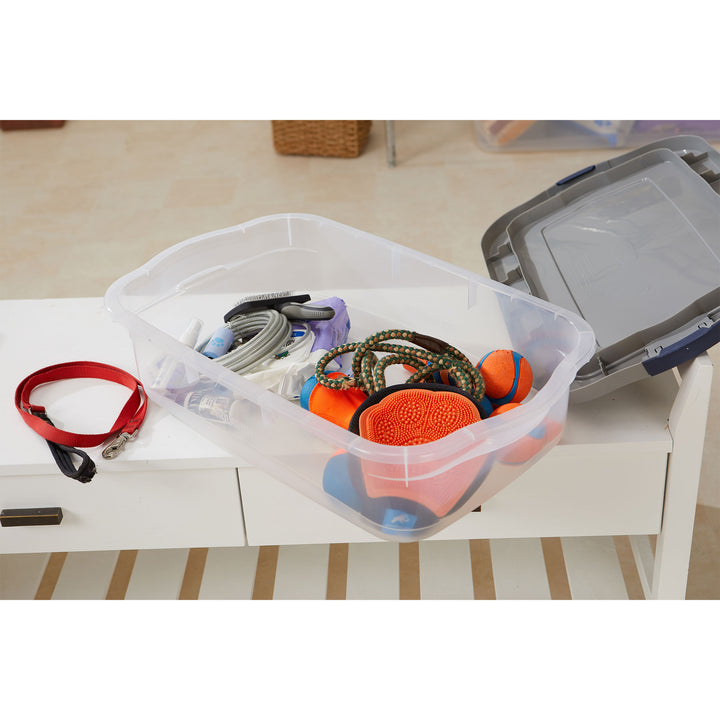 Rubbermaid 6pk Roughneck Storage Containers, Stackable Totes, 31Qt (Open Box)